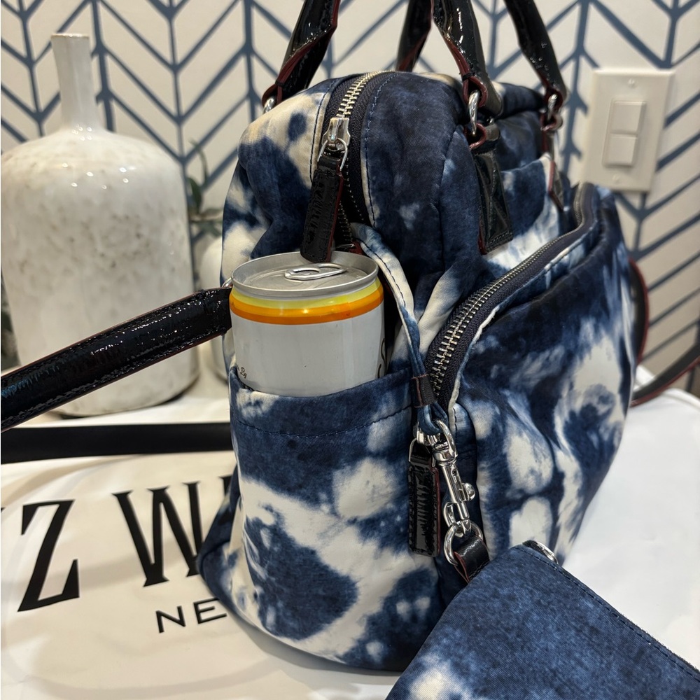 MZ Wallace Blue Tie-Dye Satchel/Crossbody/Handheld bag and Pouch Set w/dust Bag - Picture 9 of 12